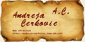 Andreja Čerković vizit kartica